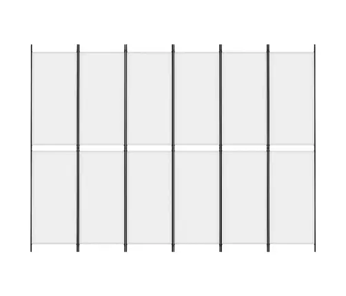 6 Paneļu Istabas Aizslietnis, Balts, 300X220 Cm, Audums Vidaxl
