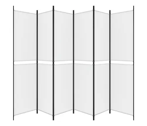 6 Paneļu Istabas Aizslietnis, Balts, 300X220 Cm, Audums Vidaxl