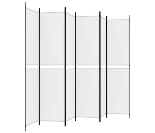 6 Paneļu Istabas Aizslietnis, Balts, 300X220 Cm, Audums Vidaxl