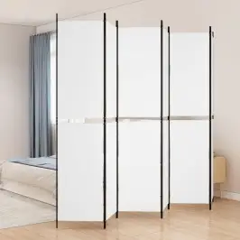 6 Paneļu Istabas Aizslietnis, Balts, 300X220 Cm, Audums Vidaxl 6 Paneļu Istabas Aizslietnis, Balts, 300X220 Cm, Audums Vidaxl