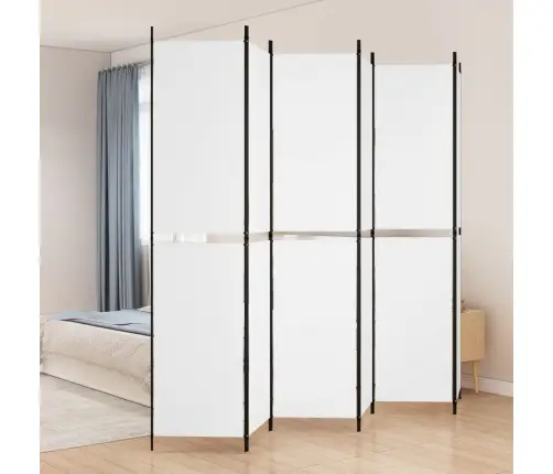 6 Paneļu Istabas Aizslietnis, Balts, 300X220 Cm, Audums Vidaxl
