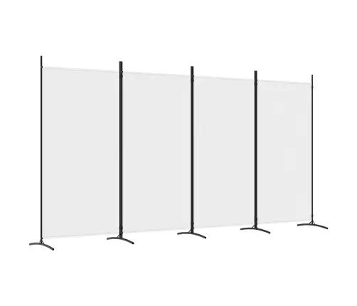 4-Paneļu Istabas Aizslietnis, 346X180 Cm, Balts Audums Vidaxl