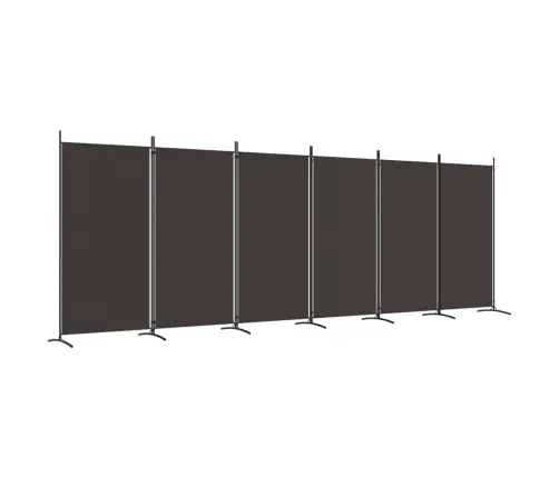 6-Paneļu Istabas Aizslietnis, 520X180 Cm, Brūns Audums Vidaxl