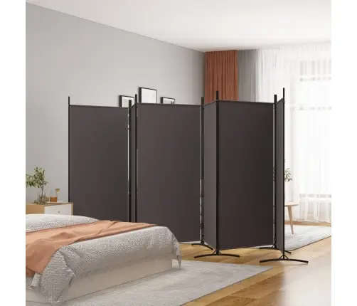 6-Paneļu Istabas Aizslietnis, 520X180 Cm, Brūns Audums Vidaxl
