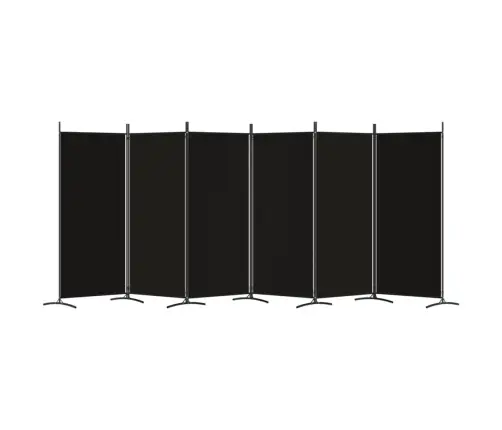 Kambario Pertvara, 6 Dalių, Juodos Spalvos, 520X180cm Audinys