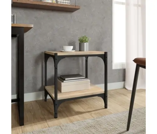 Tv Galdiņš, Koka Krāsa, 40X33X41 Cm, Inženierijas Koks, Tērauds Vidaxl Tv Galdiņš, Koka Krāsa, 40X33X41 Cm, Inženierijas Koks, Tērauds Vidaxl