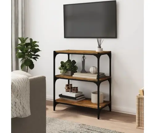 Raamatukapp, Suitsutamm, 60 X 33 X 70,5 cm Tehispuit Ja Teras Raamatukapp, Suitsutamm, 60 X 33 X 70,5 cm Tehispuit Ja Teras