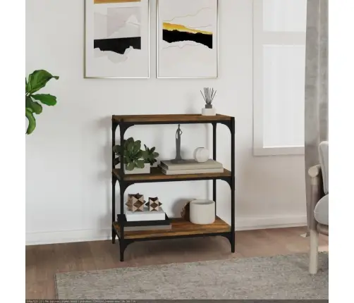 Raamatukapp, Suitsutamm, 60 X 33 X 70,5 cm Tehispuit Ja Teras Raamatukapp, Suitsutamm, 60 X 33 X 70,5 cm Tehispuit Ja Teras