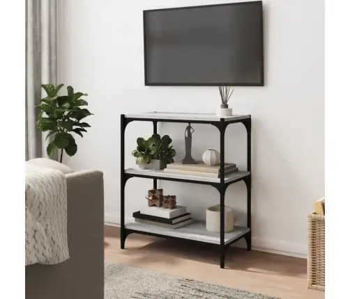 Knygų Spintelė, Pilka Ąžuolo, 60X33X70,5cm Mediena Ir Plienas