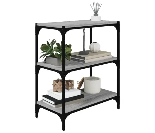 Knygų Spintelė, Pilka Ąžuolo, 60X33X70,5cm Mediena Ir Plienas