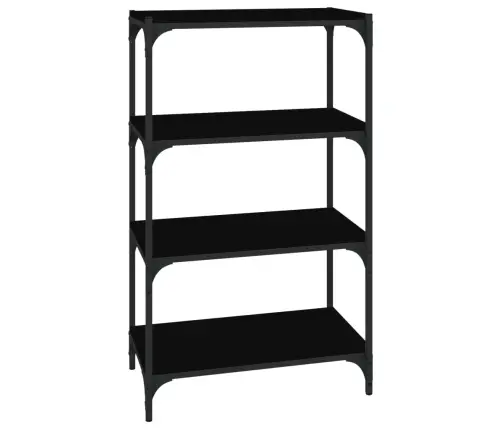 Raamatukapp, Must, 60 X 33 X 100 cm Tehispuit Ja Teras