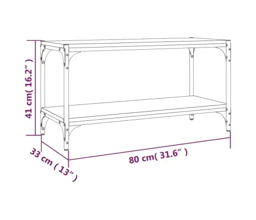 Tv Galdiņš, Melns, 80X33X41 Cm, Inženierijas Koks Vidaxl