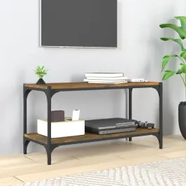 Tv Galdiņš, Koka Krāsa, 80X33X41 Cm, Inženierijas Koks, Tērauds Vidaxl