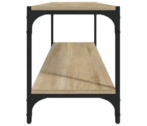 Tv Galdiņš, Koka Krāsa, 100X33X41Cm, Inženierijas Koks, Tērauds Vidaxl