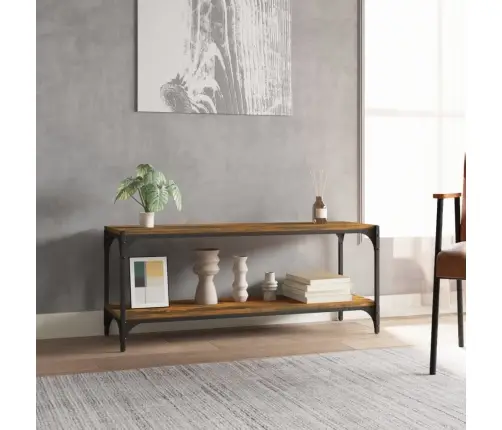 Tv Spintelė, Dūminio Ąžuolo, 100X33X41cm Mediena Ir Plienas