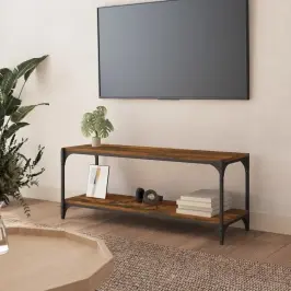 Tv Spintelė, Dūminio Ąžuolo, 100X33X41cm Mediena Ir Plienas