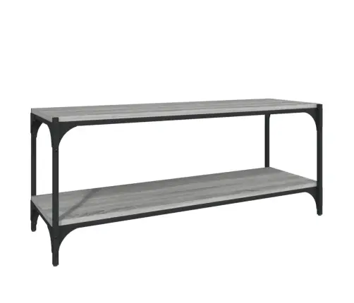 Tv Galdiņš, Pelēks, 100X33X41 Cm, Inženierijas Koks, Tērauds Vidaxl