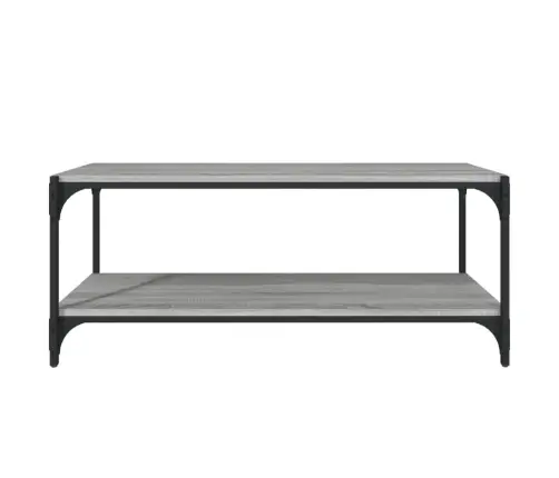 Tv Galdiņš, Pelēks, 100X33X41 Cm, Inženierijas Koks, Tērauds Vidaxl
