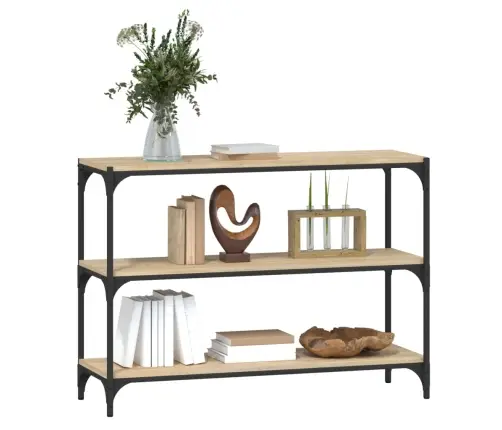 Grāmatplaukts, Ozola, 100X33X70,5Cm, Inženierijas Koks, Tērauds Vidaxl