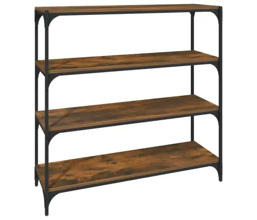 Knygų Spintelė, Dūminio Ąžuolo, 100X33X100cm Mediena/Plienas