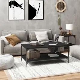 Kafijas Galdiņš, Melns, 80X50X40 Cm, Inženierijas Koks Vidaxl