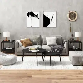 Lisalauad, 2 Tk, Must, 40 X 40 X 40 cm Tehispuit