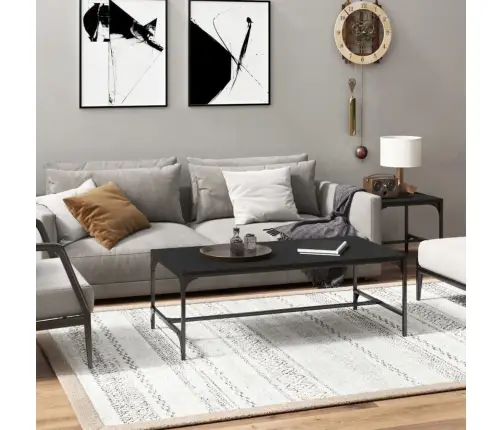 Kavos Staliukas, Juodas, 100X50X35cm Apdirbta Mediena