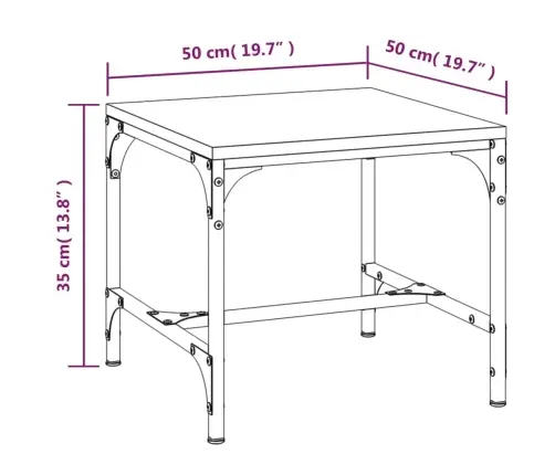 Kafijas Galdiņš, Pelēka Ozola, 50X50X35 Cm, Inženierijas Koks Vidaxl