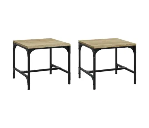 Galdiņi, 2 Gab., Ozolkoka Krāsa, 40X40X35 Cm, Inženierijas Koks Vidaxl