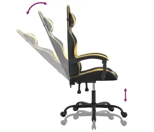 Pööratav Mänguritool, Must Ja Kuldne, Kunstnahk