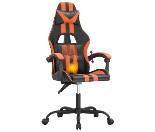 Pasukama Žaidimų Kėdė, Juodos/Oranžinės Spalvos, Dirbtinė Oda