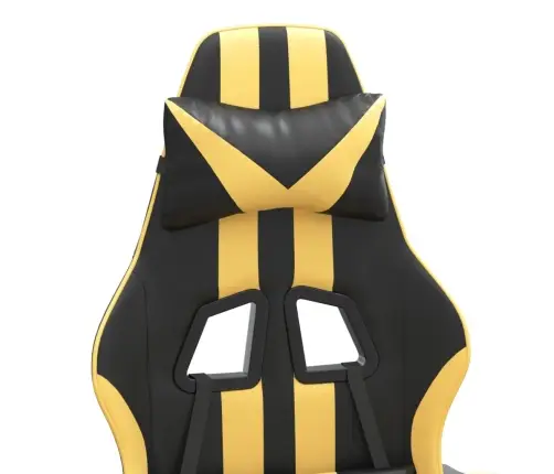 Pööratav Mänguritool Jalatoega, Must Ja Kuldne, Kunstnahk