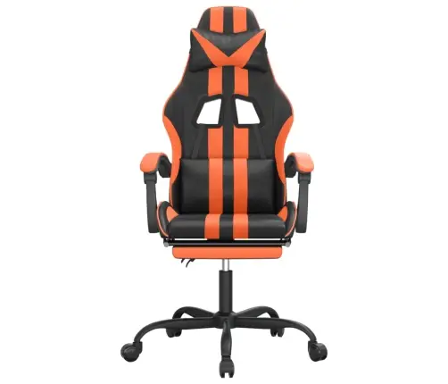 Datorspēļu Krēsls Ar Kāju Balstu, Melna Un Oranža Mākslīgā Āda Vidaxl