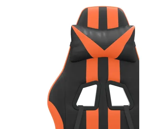 Datorspēļu Krēsls Ar Kāju Balstu, Melna Un Oranža Mākslīgā Āda Vidaxl