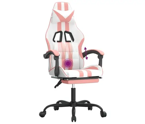 Pasukama Žaidimų Kėdė Su Pakoja, Balta Ir Rožinė, Dirbtinė Oda