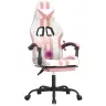 Pasukama Žaidimų Kėdė Su Pakoja, Balta Ir Rožinė, Dirbtinė Oda