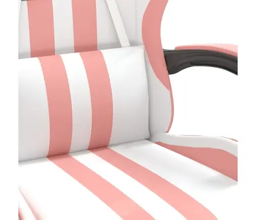 Pasukama Žaidimų Kėdė Su Pakoja, Balta Ir Rožinė, Dirbtinė Oda