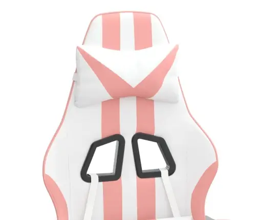 Pasukama Žaidimų Kėdė Su Pakoja, Balta Ir Rožinė, Dirbtinė Oda