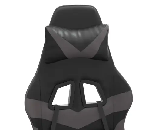 Datorspēļu Krēsls Ar Kāju Balstu, Melna Un Pelēka Mākslīgā Āda Vidaxl