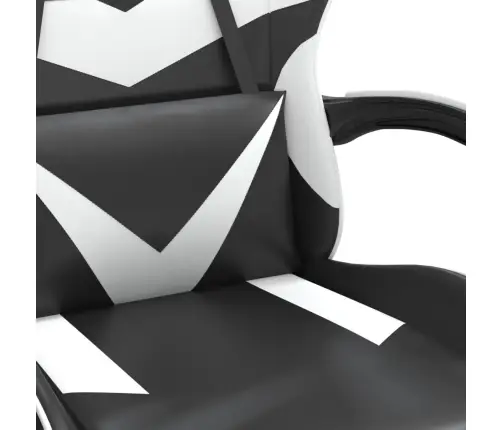 Datorspēļu Krēsls Ar Kāju Balstu, Melna Un Balta Mākslīgā Āda Vidaxl