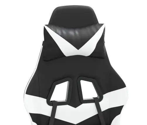 Datorspēļu Krēsls Ar Kāju Balstu, Melna Un Balta Mākslīgā Āda Vidaxl