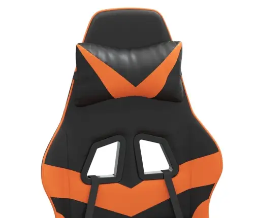 Pööratav Mänguritool Jalatoega, Must Ja Oranž, Kunstnahk