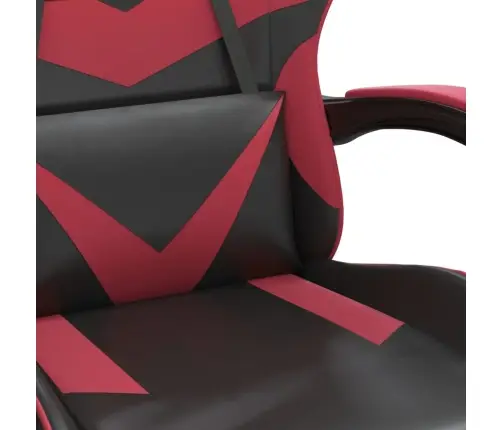 Datorkrēsls Ar Kāju Balstu, Melna Un Vīnsarkana Mākslīgā Āda Vidaxl