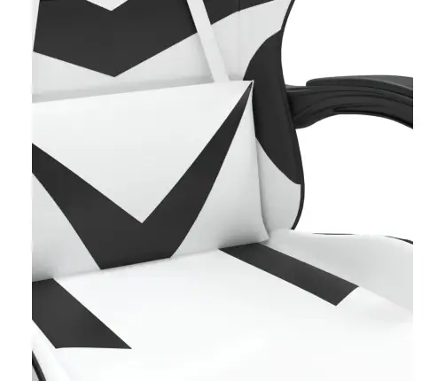 Pasukama Žaidimų Kėdė Su Pakoja, Balta Ir Juoda, Dirbtinė Oda