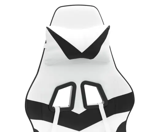 Pasukama Žaidimų Kėdė Su Pakoja, Balta Ir Juoda, Dirbtinė Oda