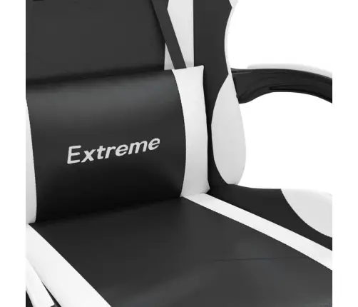 Pööratav Mänguritool Jalatoega, Must Ja Valge, Kunstnahk