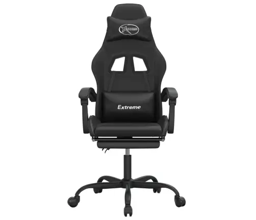 Pasukama Žaidimų Kėdė Su Pakoja, Juodos Spalvos, Dirbtinė Oda