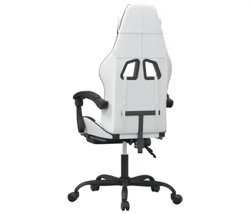 Pööratav Mänguritool Jalatoega, Valge Ja Must, Kunstnahk