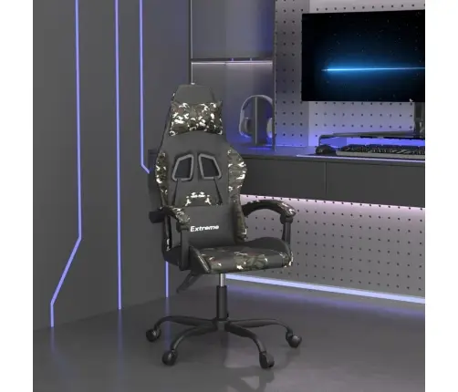 Pööratav Mänguritool, Must Ja Kamuflaaž, Kunstnahk