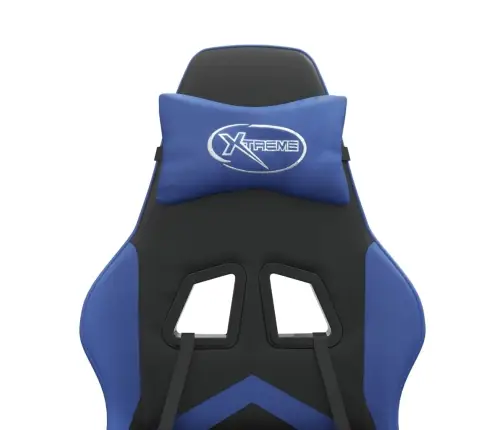 Pööratav Mänguritool Jalatoega, Must Ja Sinine, Kunstnahk